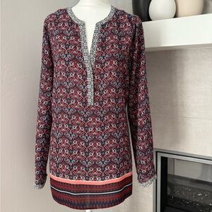NYDJ Print tunic.  Red/Blue/White